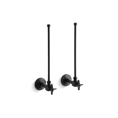 Kohler Lav Sply 3/8  Pair/Vert Tube 7605-P-BKB